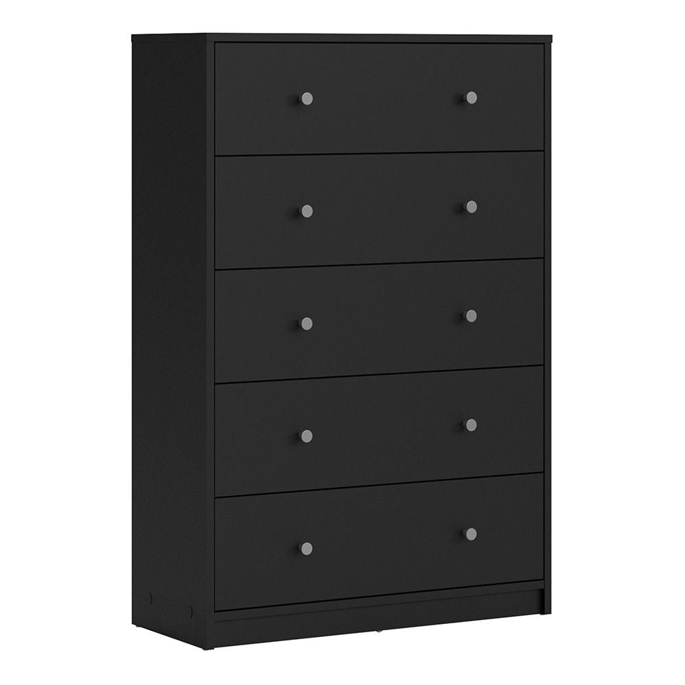 Black Chest of 5 Drawers