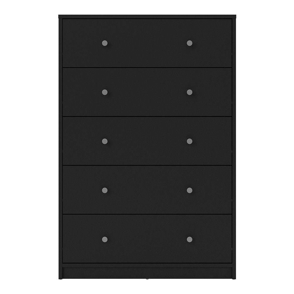 Black Chest of 5 Drawers