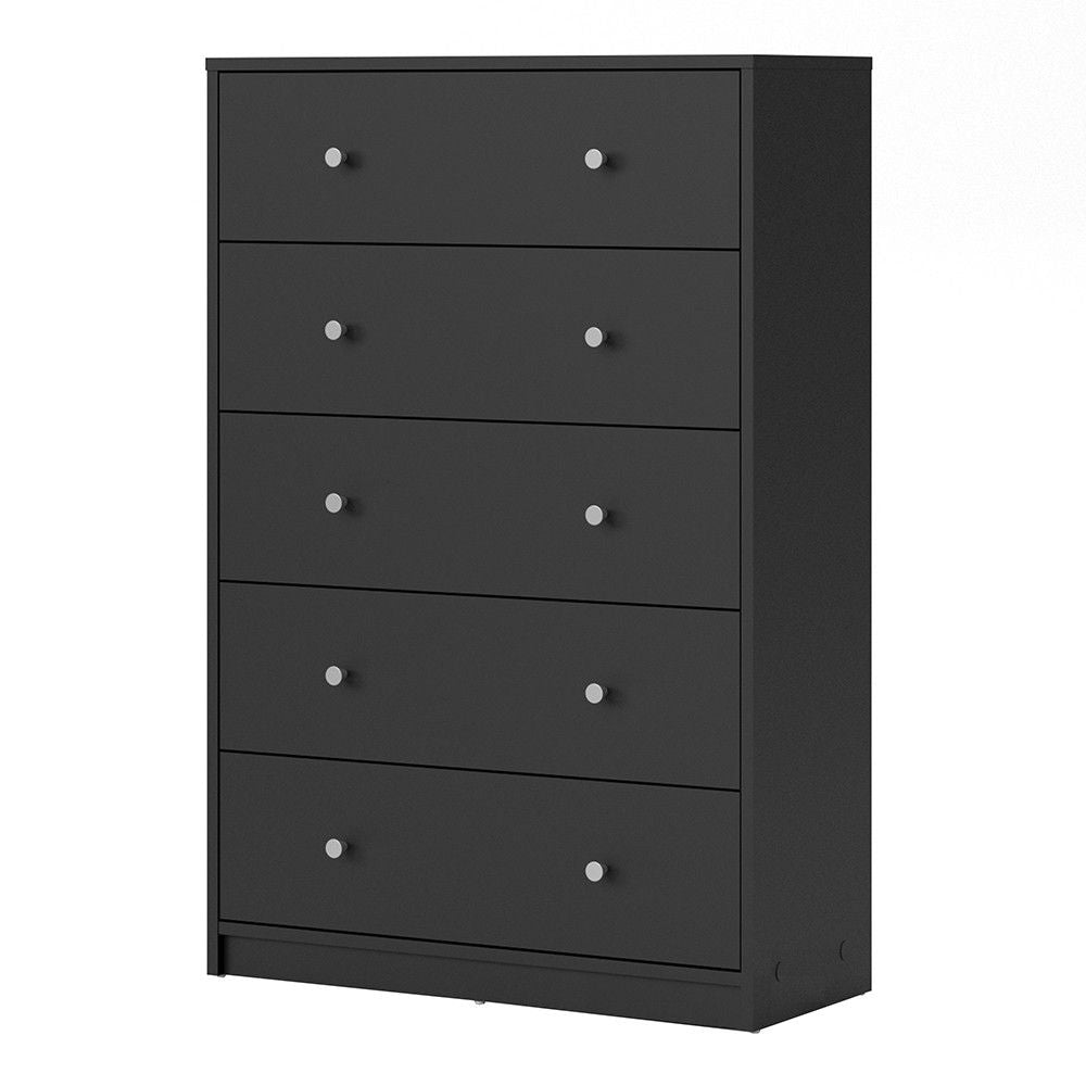 Black Chest of 5 Drawers