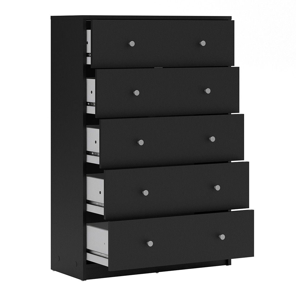 Black Chest of 5 Drawers