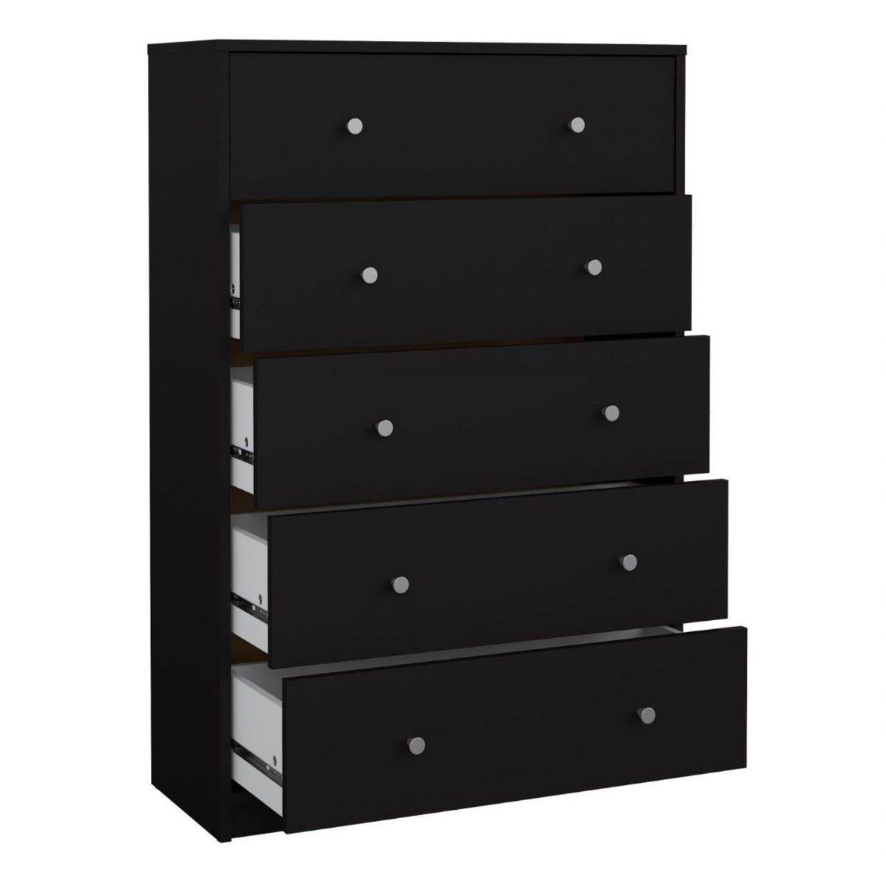 Black Chest of 5 Drawers