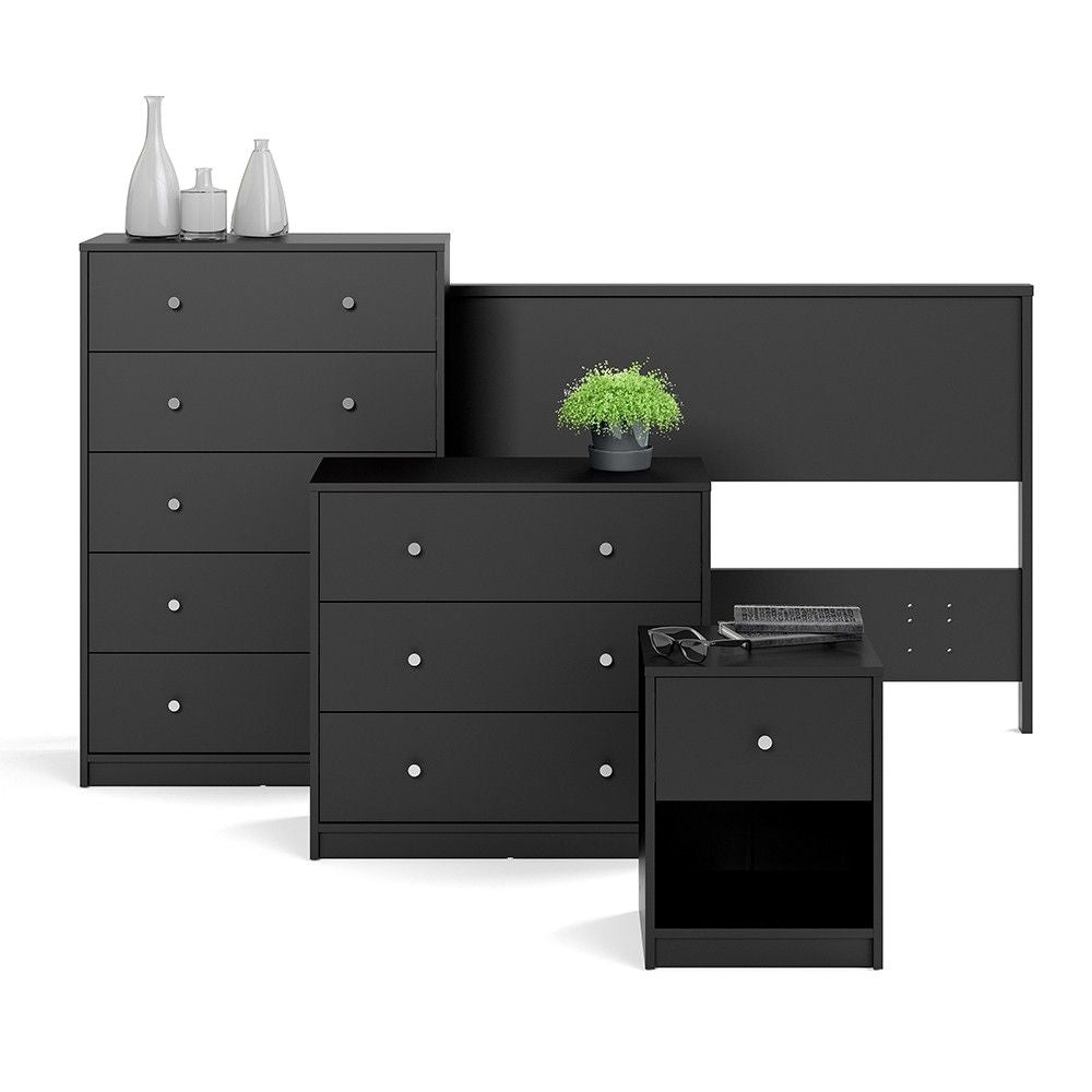 Black Chest of 5 Drawers