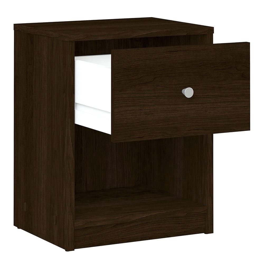 Bedside 1 Drawer in Dark Walnut