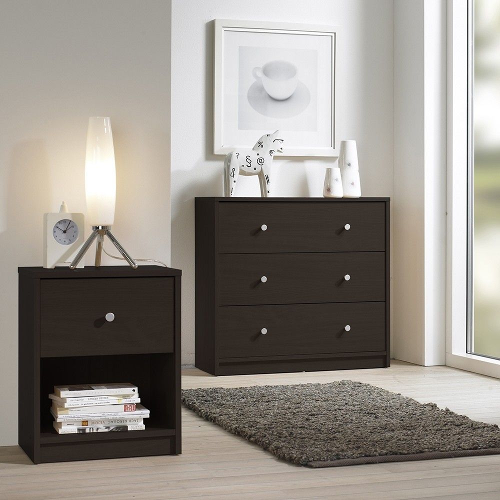 Bedside 1 Drawer in Dark Walnut