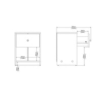 Thumbnail for Modern Grey Laminated Bedside Cabinet With 1 Drawer 48x38cm