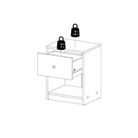 Thumbnail for Modern Grey Laminated Bedside Cabinet With 1 Drawer 48x38cm