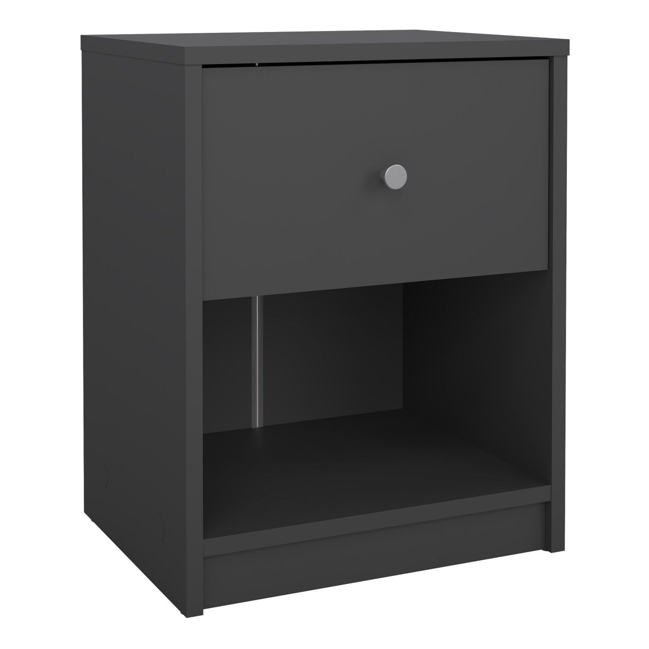 Modern Grey Laminated Bedside Cabinet With 1 Drawer 48x38cm