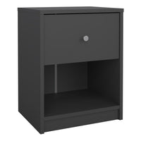 Thumbnail for Modern Grey Laminated Bedside Cabinet With 1 Drawer 48x38cm