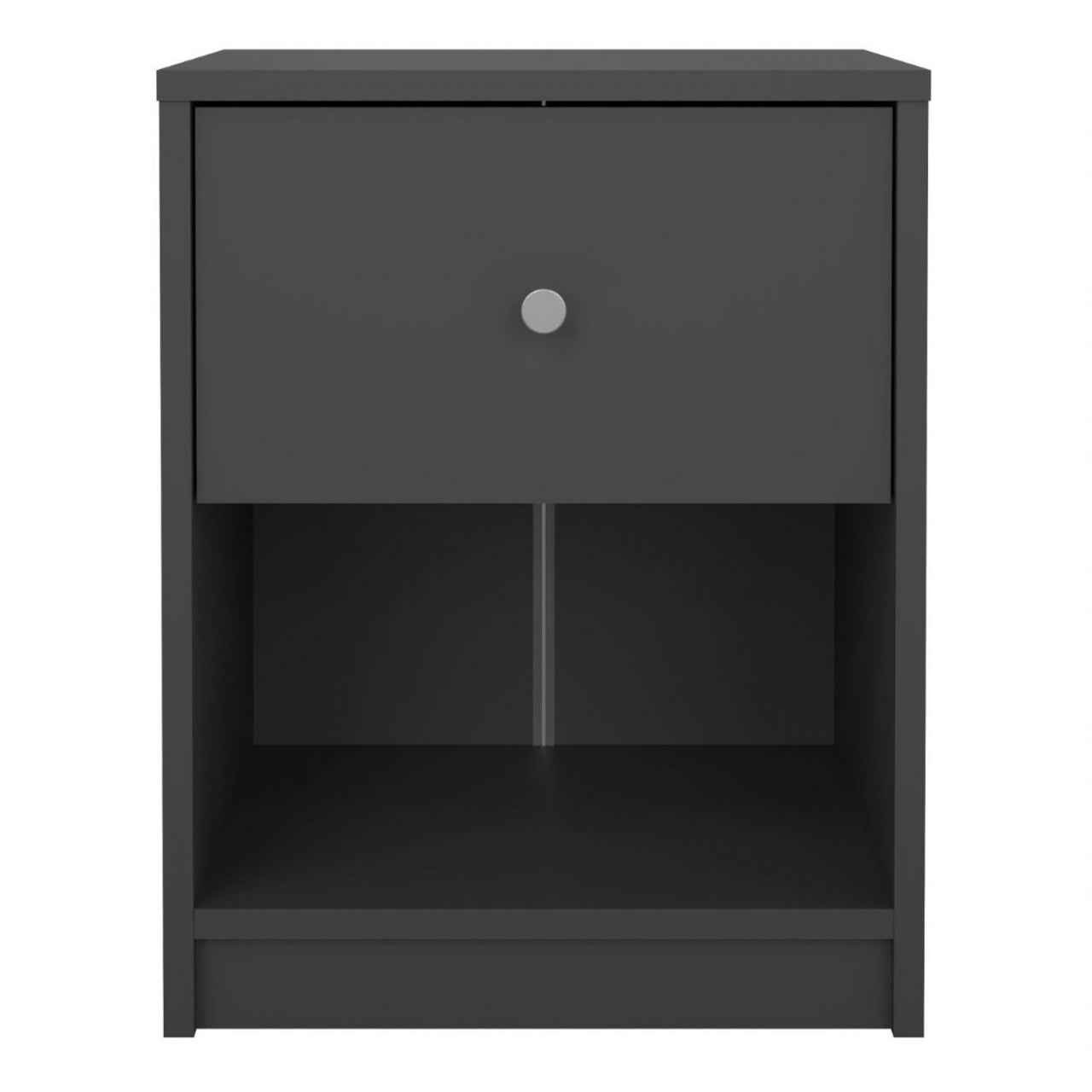 Modern Grey Laminated Bedside Cabinet With 1 Drawer 48x38cm