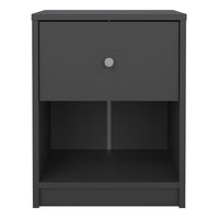 Thumbnail for Modern Grey Laminated Bedside Cabinet With 1 Drawer 48x38cm