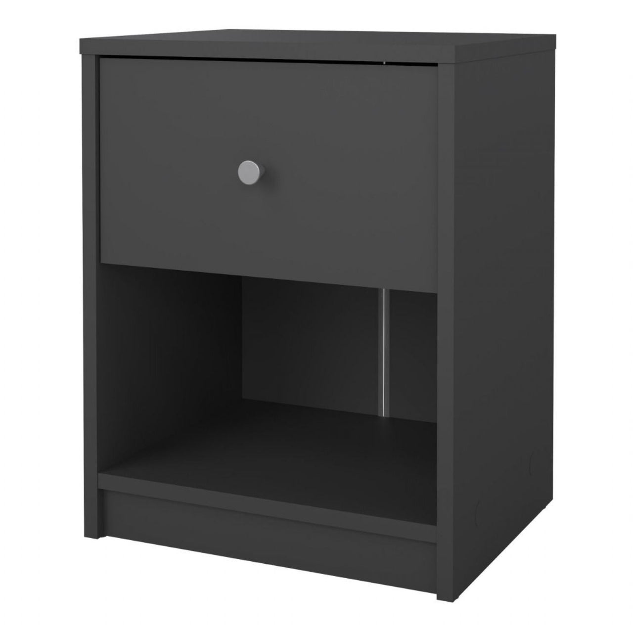 Modern Grey Laminated Bedside Cabinet With 1 Drawer 48x38cm