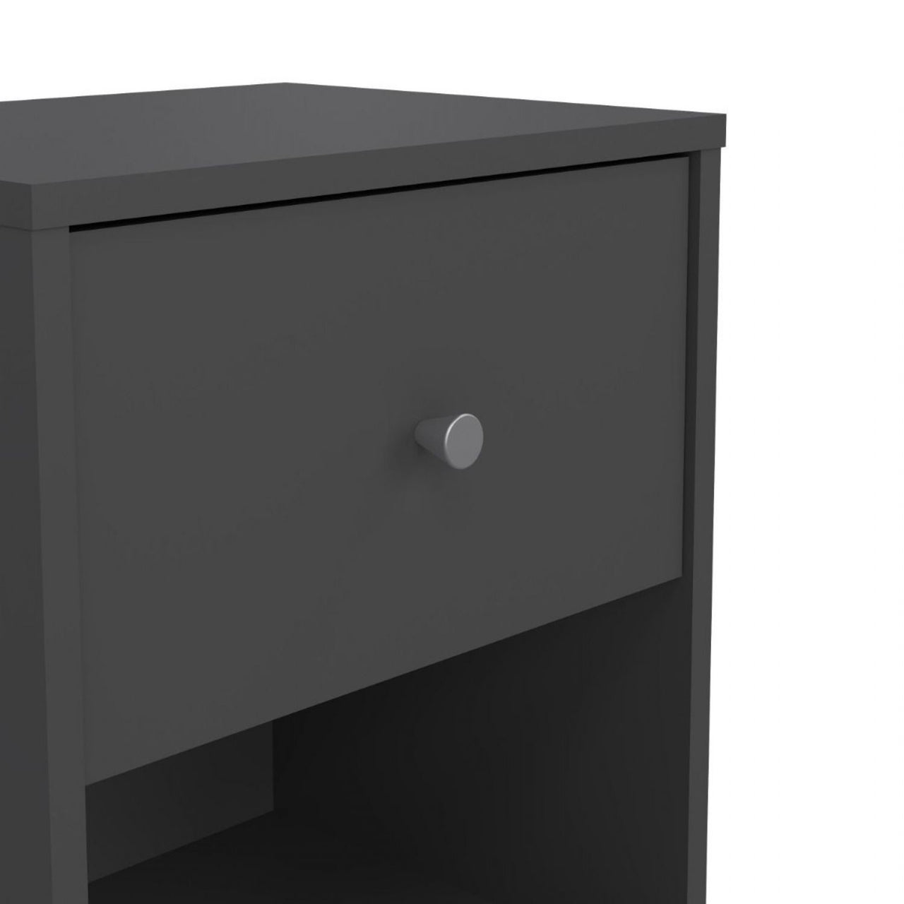 Modern Grey Laminated Bedside Cabinet With 1 Drawer 48x38cm