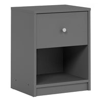 Thumbnail for Modern Grey Laminated Bedside Cabinet With 1 Drawer 48x38cm