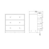 Thumbnail for Chest of 3 Drawers in White