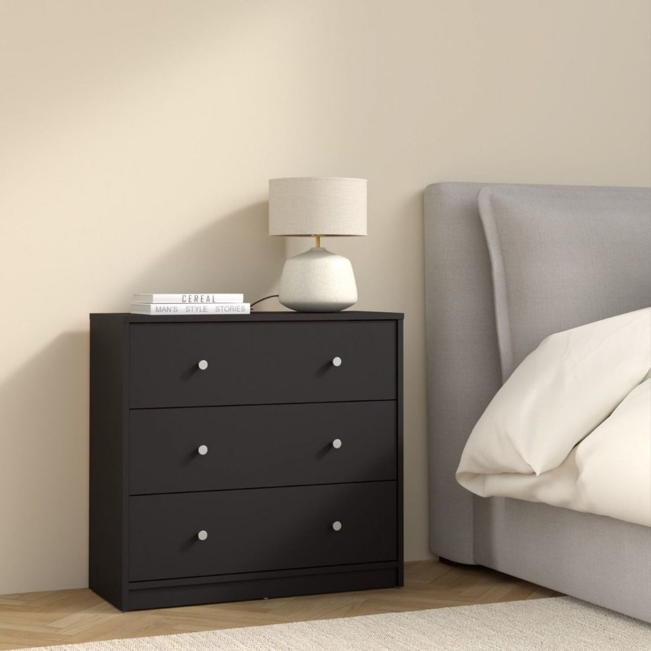 Chest of 3 Drawers in Black