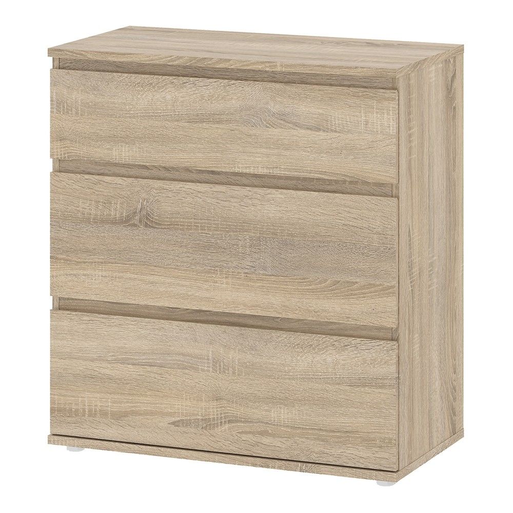 Light Oak Chest of 3 Drawers Handle Free