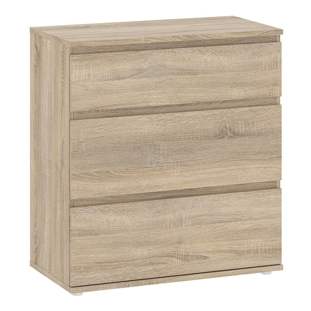 Light Oak Chest of 3 Drawers Handle Free