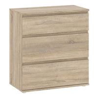 Thumbnail for Light Oak Chest of 3 Drawers Handle Free