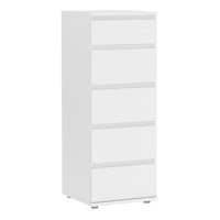 Thumbnail for White Slim Narrow 5 Drawer Chest