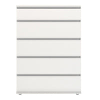 Thumbnail for Simple White Chest of 5 Drawers No Handles 77cm Wide