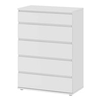 Thumbnail for Simple White Chest of 5 Drawers No Handles 77cm Wide