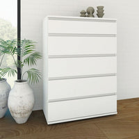 Thumbnail for Simple White Chest of 5 Drawers No Handles 77cm Wide