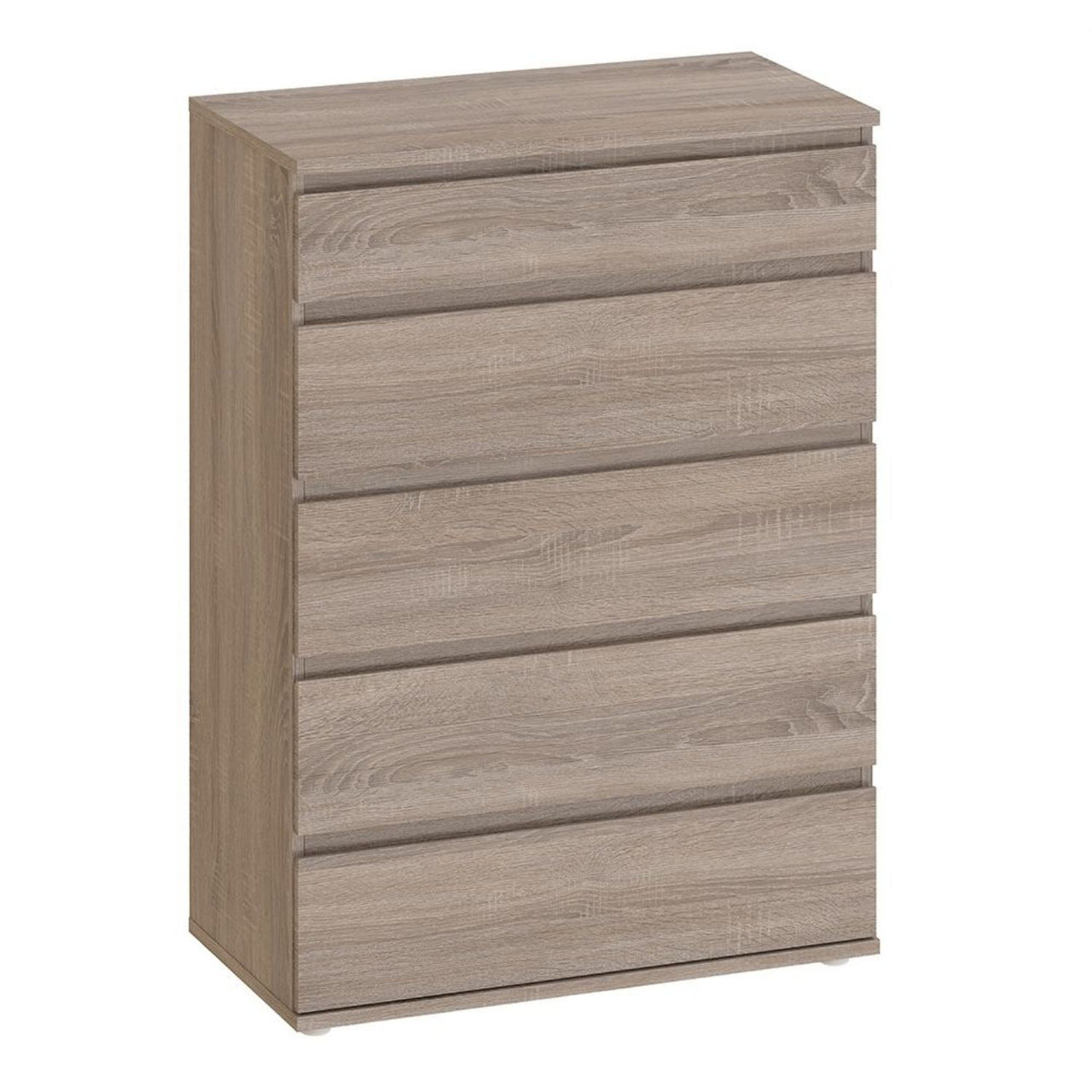 Dark Oak Simple Chest of 5 Drawers