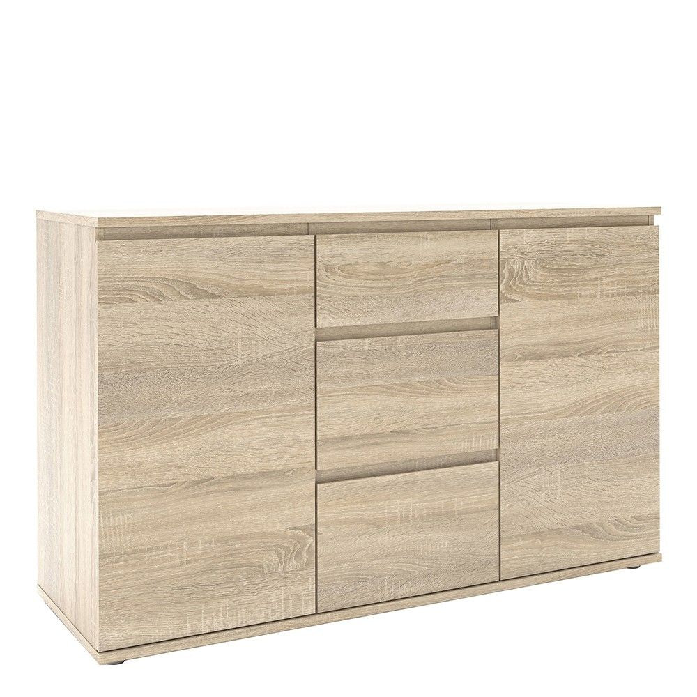 Light Oak Wide 2 Door 3 Drawer Sideboard