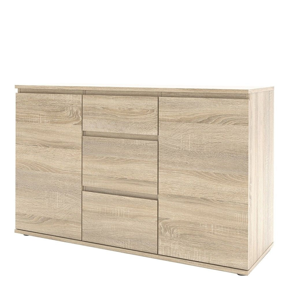 Light Oak Wide 2 Door 3 Drawer Sideboard