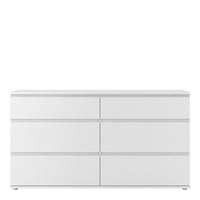 Thumbnail for Simple White Wide Chest of 6 Drawers