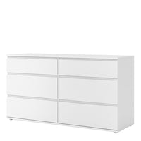 Thumbnail for Simple White Wide Chest of 6 Drawers