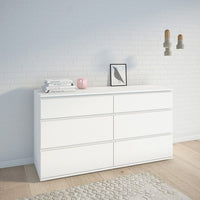 Thumbnail for Simple White Wide Chest of 6 Drawers