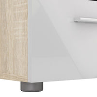 Thumbnail for Pepe Bedside 2 Drawers in Oak With White High Gloss