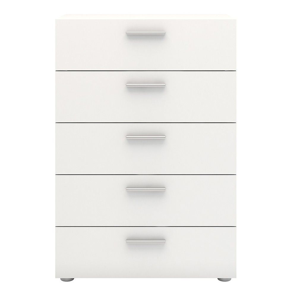 White Effect Chest of 5 Drawers 102cm x 70cm