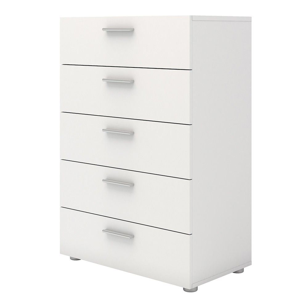 White Effect Chest of 5 Drawers 102cm x 70cm