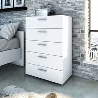 Thumbnail for White Effect Chest of 5 Drawers 102cm x 70cm