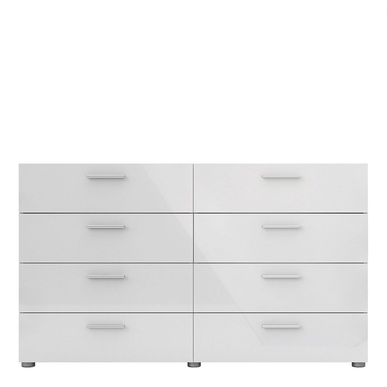 Oak And White High Gloss 8 Drawer Chest