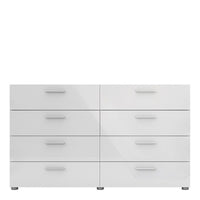 Thumbnail for Oak And White High Gloss 8 Drawer Chest