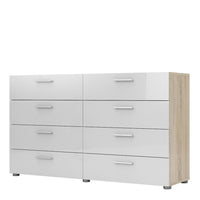 Thumbnail for Oak And White High Gloss 8 Drawer Chest