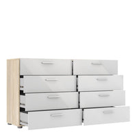 Thumbnail for Oak And White High Gloss 8 Drawer Chest