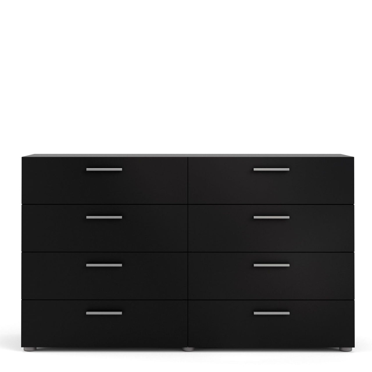 Pepe Wide Chest of 8 Drawers (4+4) in Black