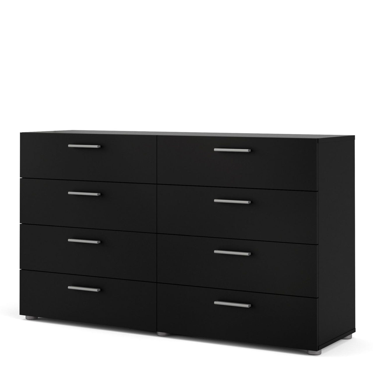 Pepe Wide Chest of 8 Drawers (4+4) in Black