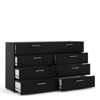 Thumbnail for Pepe Wide Chest of 8 Drawers (4+4) in Black