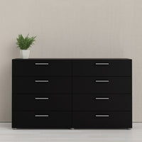 Thumbnail for Pepe Wide Chest of 8 Drawers (4+4) in Black