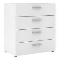 Thumbnail for Wide White 4 Drawer Chest With Metal Handles