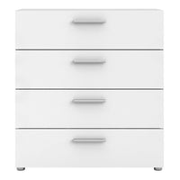 Thumbnail for Wide White 4 Drawer Chest With Metal Handles