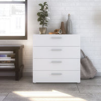 Thumbnail for Wide White 4 Drawer Chest With Metal Handles