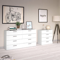 Thumbnail for Wide White 4 Drawer Chest With Metal Handles