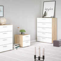 Thumbnail for Modern Chest of 5 Drawers in Oak With White High Gloss 70 x 102cm