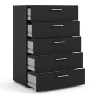 Thumbnail for Pepe Chest of 5 Drawers in Black